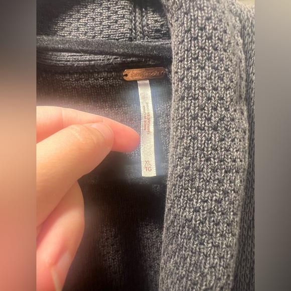 Free people oversized slouch grey / black sweater - Picture 8 of 10